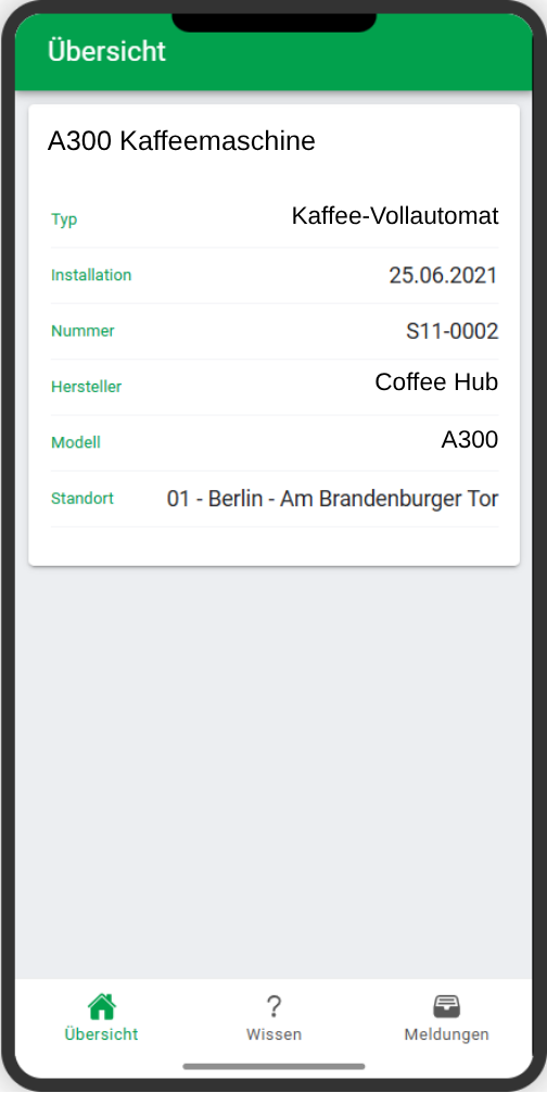 semco LINK — Geräteinformationen nach QR-Scan (Original-Screenshot aus der App)